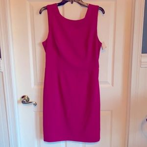 Betsey Johnson Sleeveless Fuchsia Pink Cross Back Open Dress NWOT Size 14